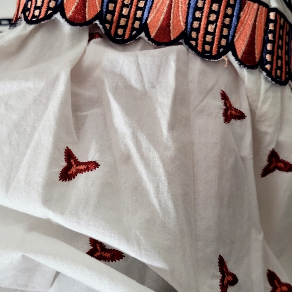 Marie Oliver White Maxi Dress with Red and Blue Accents - Picture 5 of 9
